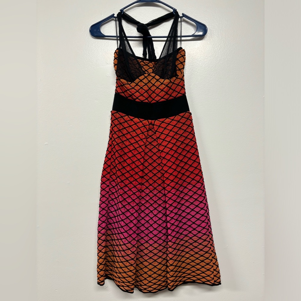 Missoni Black and Pink-Orange Midi Dress
